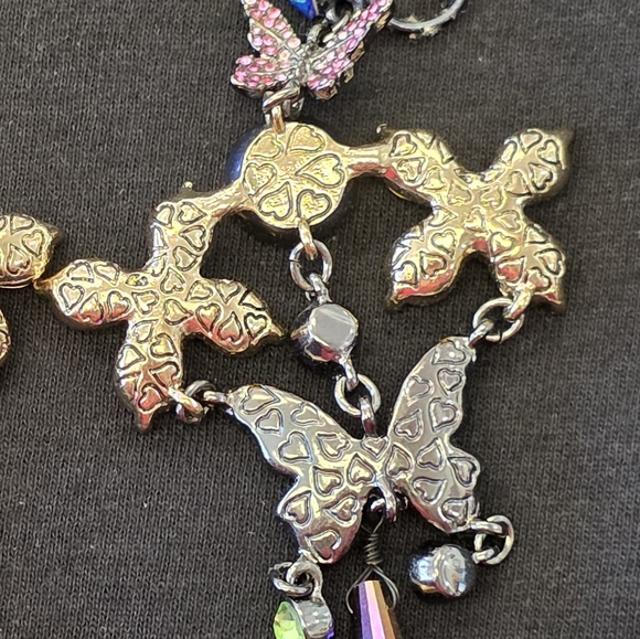 Betsey Johnson Butterfly Dreams Clip Dangle Earrings - Picture 3 of 5